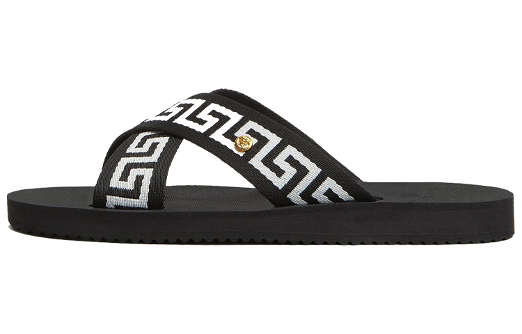 Buy Sandalia Versace Nastro Greca 'Negro Blanco' DSU8569-DNS9C-2B02V