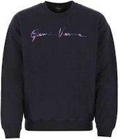 VERSACE Navy Blue Crewneck Sweatshirt with Letter Print 10015061A01110-1U610 VERSACE Navy Blue Crewneck Sweatshirt with Letter Print 10015061A01110-1U610