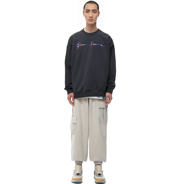 Purchase VERSACE 海軍藍字母印花圓領長袖上衣 10015061A01110-1U610