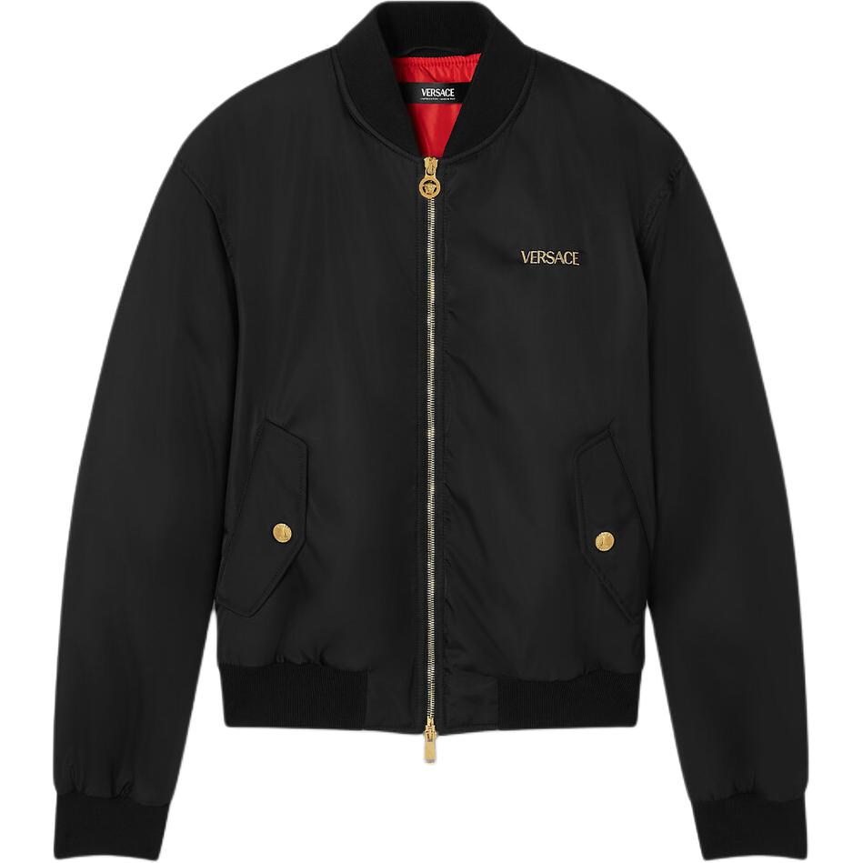 Versace New Year Logo Embroidered Print Jacket Long Sleeve - Black 1019279-1A14005-1B000