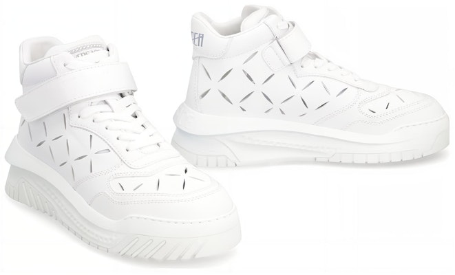 Versace Odissea 'White Leather High-Top' 1008964-1A06403_1W00P Shop Versace Odissea 'White Leather High-Top' 1008964-1A06403_1W00P