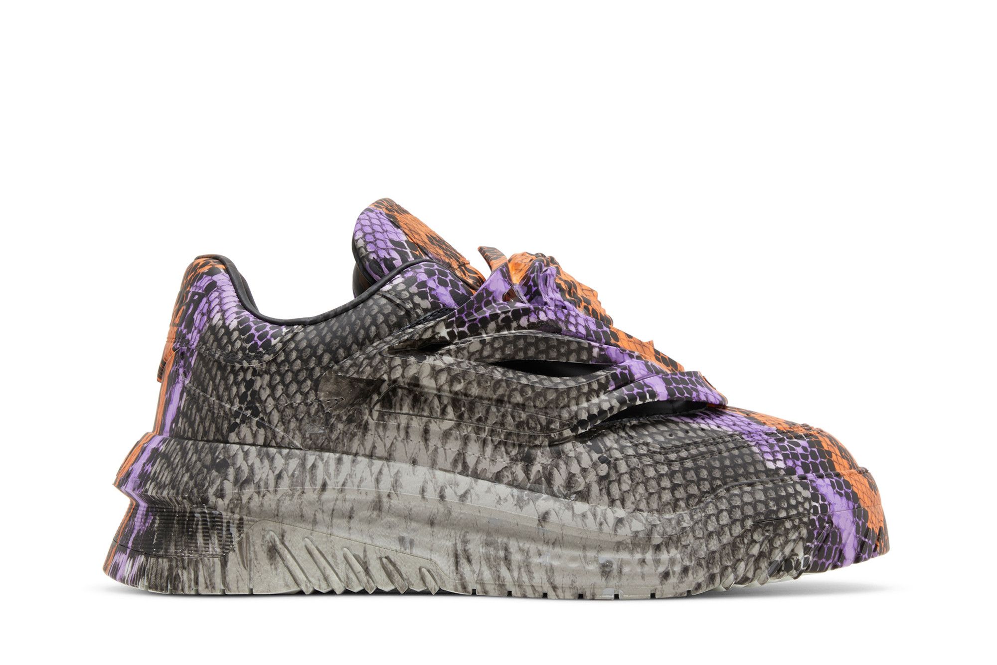 Versace Odissea Caged Rubber Medusa Sneaker 'Grey Orange Python' 1004524-1A06835-5E210