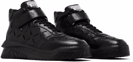 Cheap Versace Odissea Sneaker Tinggi 'Kulit Hitam' 1008964-1A06403_1B00P