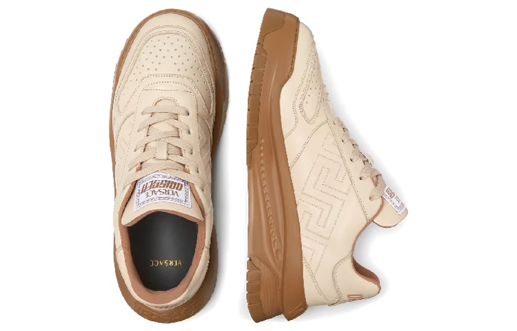 Versace Odyssey Leather Low-Top Sneaker 'Light Brown' 圖 4