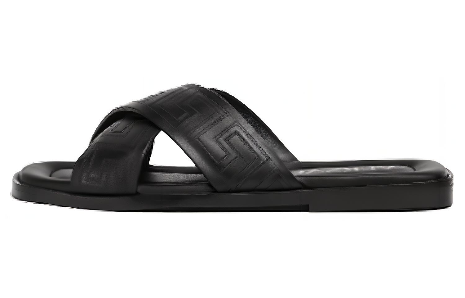 Buy Versace Open Toe Slippers 'Black' 1005770-1A04030_1B000