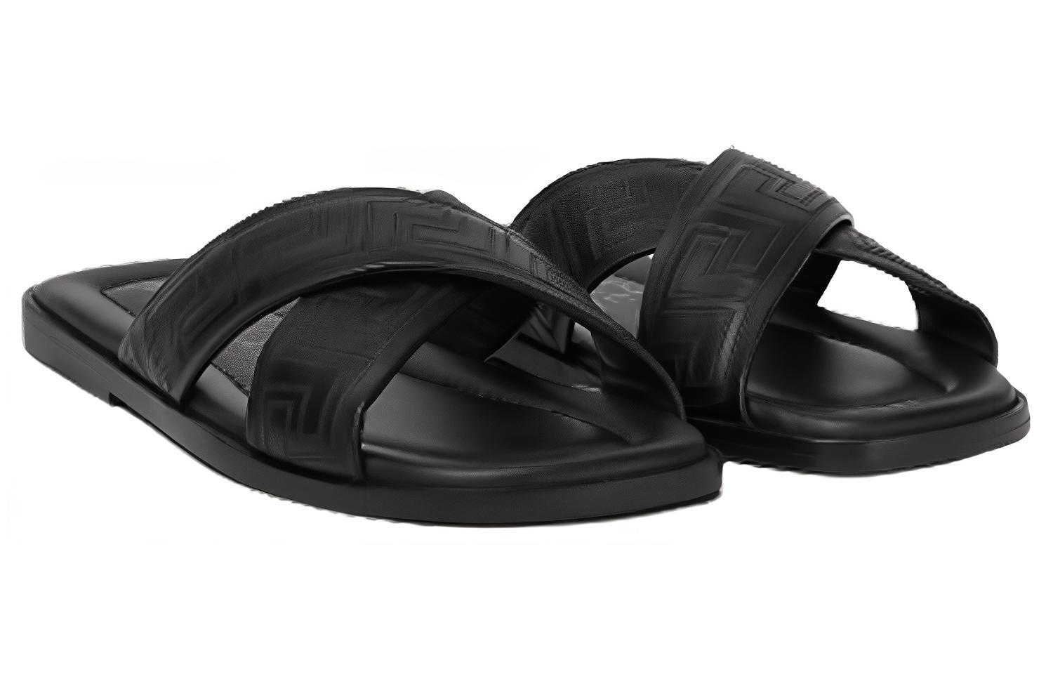 Versace Open Toe Slippers 'Black' 圖 3