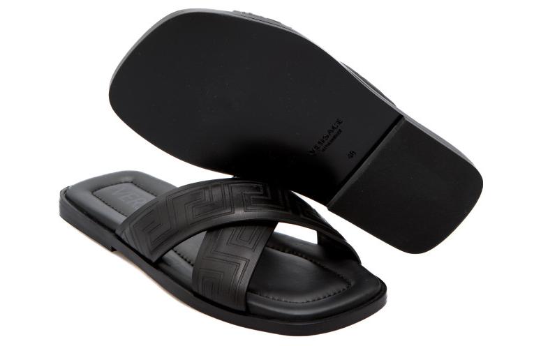 Versace Open Toe Slippers 'Black' 圖 5