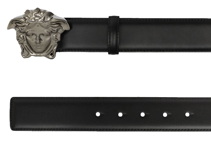 Versace Palazzo Belt with Medusa Buckle Ruthenium-tone Black 圖 2