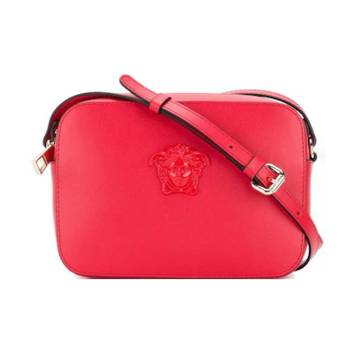 Versace Palazzo Medusa Camera Crossbody Bag Red