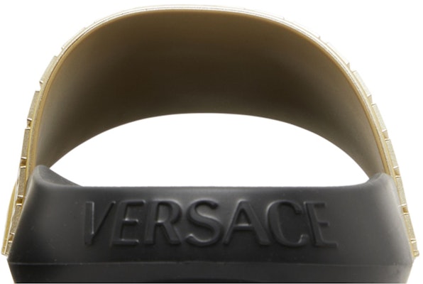 Versace Palazzo Medusa Pool Slide 'Gold Black' 1008733-DGOLG-2X090 Sizing Versace Palazzo Medusa Pool Slide 'Gold Black' 1008733-DGOLG-2X090