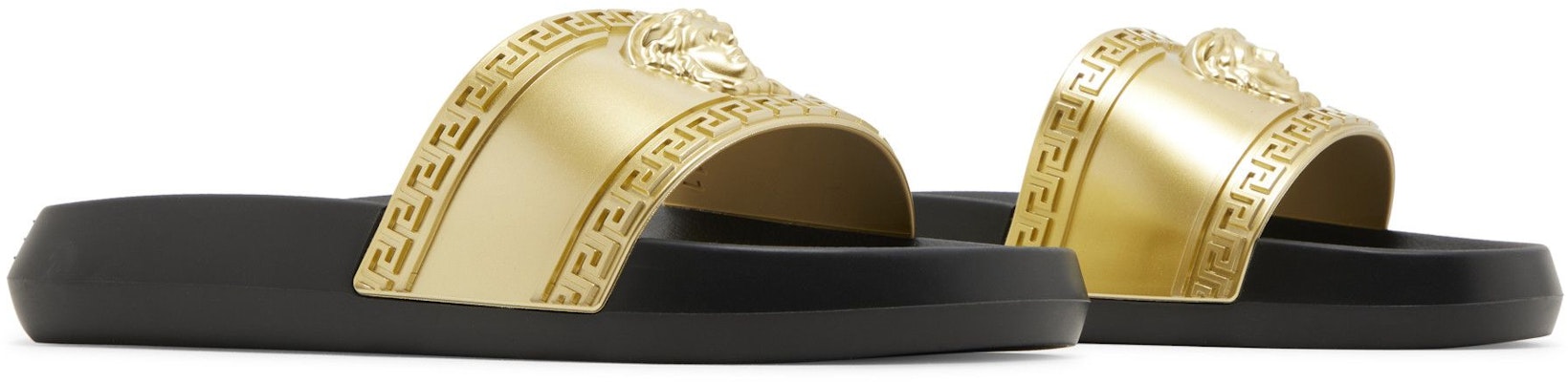 Versace Palazzo Medusa Pool Slide 'Gold Black' 1008733-DGOLG-2X090 Cheap Versace Palazzo Medusa Pool Slide 'Gold Black' 1008733-DGOLG-2X090