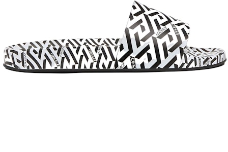 Versace Palazzo Sandal Kolam 'La Greca - Putih Hitam' DSU6516-1A01736-5W040 Order Versace Palazzo Sandal Kolam 'La Greca - Putih Hitam' DSU6516-1A01736-5W040