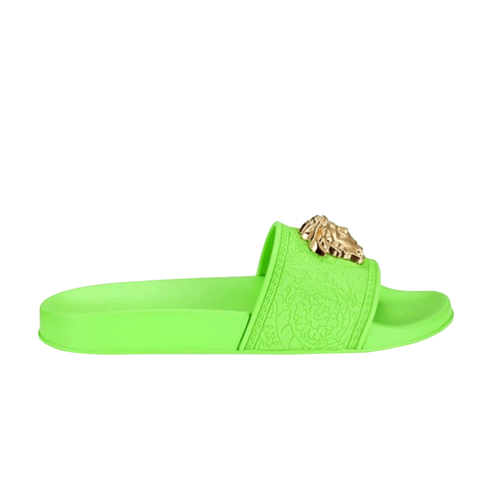 (W)  Versace Palazzo Pool Slides 'Neon Green'