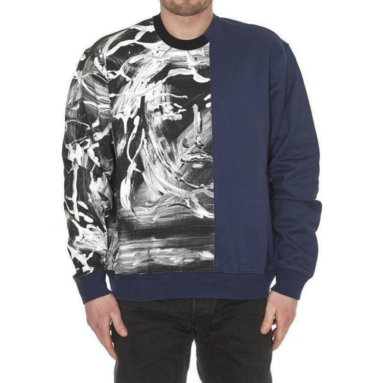 VERSACE Patchwork Print Crewneck Pullover Sweatshirt Navy - . A78938S-A224871-A708 圖 4