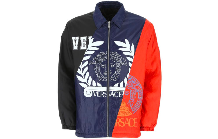 Versace Patchwork Printed Logo Jacket Multicolor A84849-A232567-A4227