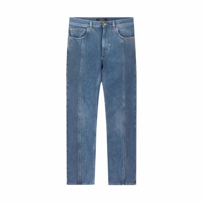 Versace Patchwork Straight-Leg Casual Jeans Blue A87392-A235956-A8144