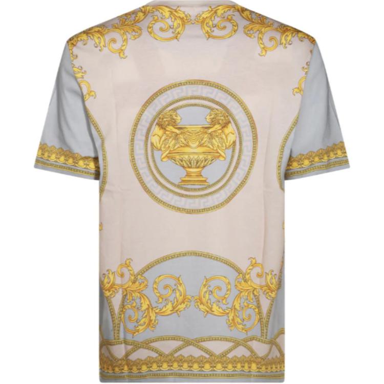 Versace Pattern Print Crew Neck Straight-Cut Short Sleeve T-Shirt Men Multicolor 1016294-1A11476-5E350 圖 3