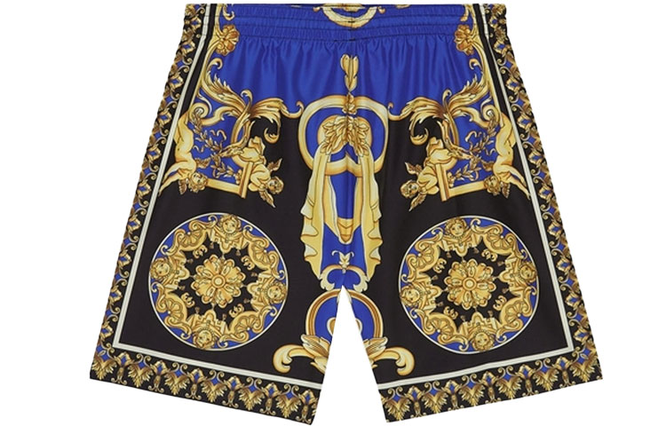 Lookbook VERSACE Bañador Azul con Estampado y Cierre de Lazo ABU08029-A233002-A7343