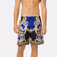 Purchase VERSACE 經典圖案綁帶泳褲 藍色 ABU08029-A233002-A7343