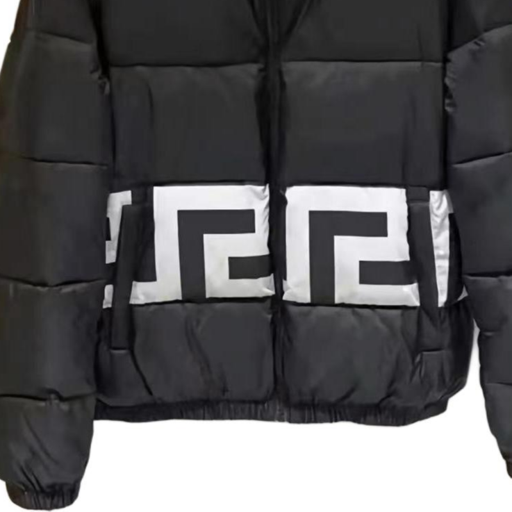 Cheap Jaket Hitam Pria Versace Motif Polos Ritsleting Kain Katun 1007440-1A05269-5B010