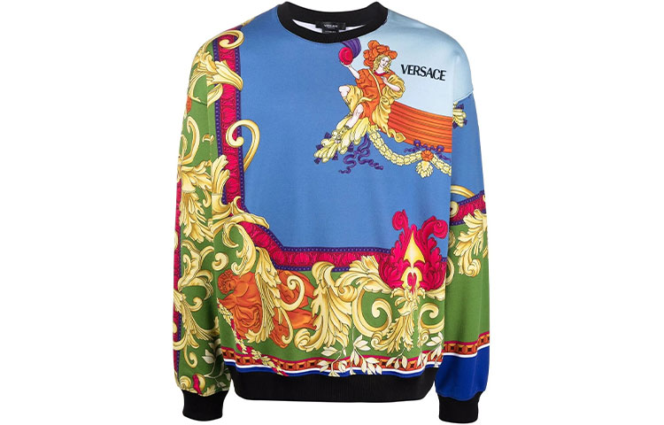 Versace Patterned Graphic Pullover Sweatshirt Multicolor A841681-A01246-5U020