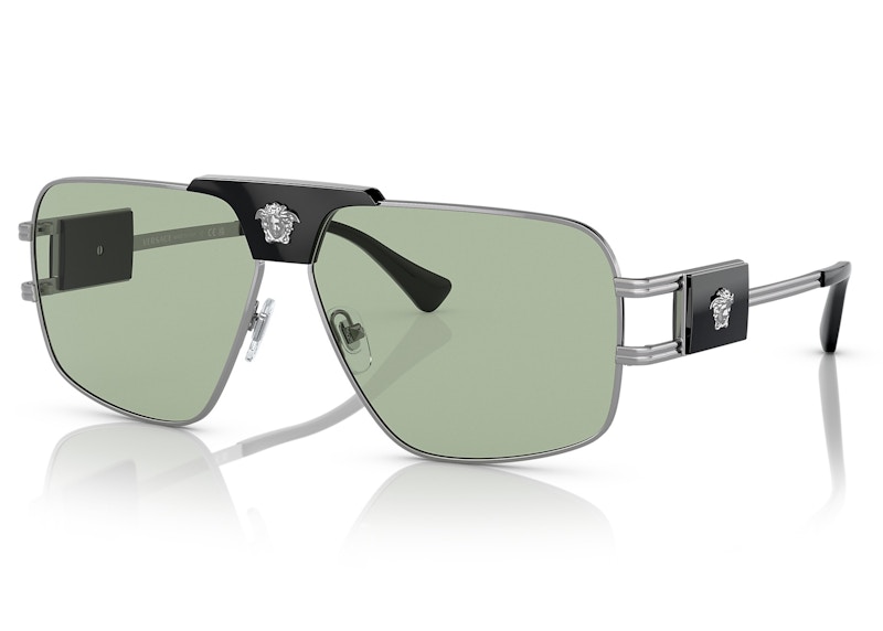 Versace Pillow Sunglasses Gunmetal/Green (2251 1001/2)