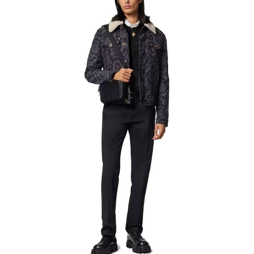 VERSACE Plain Black Crewneck Pullover Sweater for Men. 1010534-1A07614-1B000 圖 3