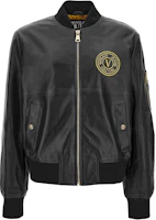 Versace Plain Logo Patch Stand Collar Zip Jacket Black 76GAVP-06CPP-S3G89 Versace Plain Logo Patch Stand Collar Zip Jacket Black 76GAVP-06CPP-S3G89