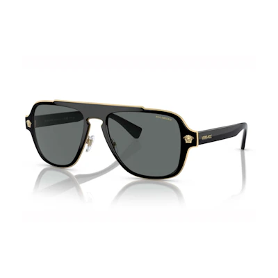 Versace Polarised Medusa Retro Charm Sunglasses Dark Grey/Black (VE2199 56)