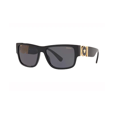 Versace Polarised Square Sunglasses Black/Gold (VE4369)