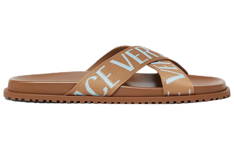 Versace Poly Blend Printed Cross-Strap Slide 'Brown' 圖 2