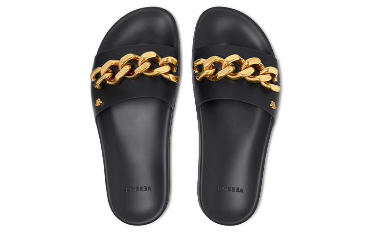 Lookbook 范思哲 泳池拖鞋 '美杜莎链 - 黑色' DSU8463-DV46G-KVO41