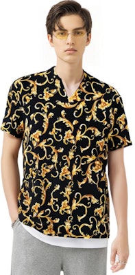 ヴェルサーチ プリント クルーネック 半袖 Tシャツ ブラック ファッションTシャツ A89503S-1F01778-5B090 2