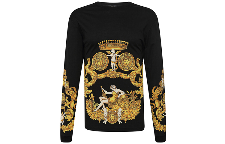 Versace Printed Crewneck Sweatshirt Black A80473-A201952-A708