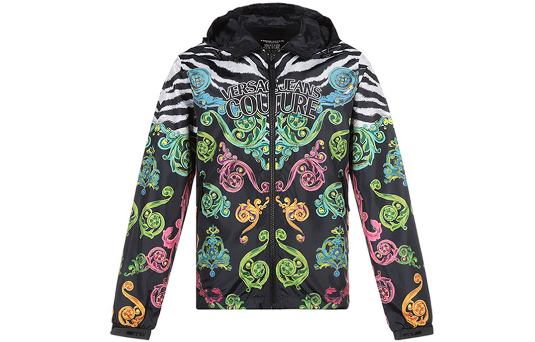 Versace Printed Hooded Jacket Midnight Blue C1GVB909-25116-K68