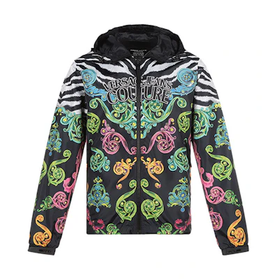 Versace Printed Hooded Jacket Midnight Blue C1GVB909-25116-K68
