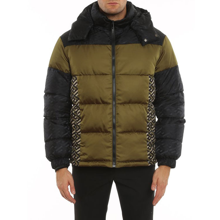Lookbook VERSACE Printed Patchwork Hooded Down Jacket Multicolor for Men. 10026451-A018132-K030