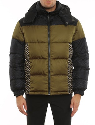 VERSACE Printed Patchwork Hooded Down Jacket Multicolor for Men. 10026451-A018132-K030 Lookbook VERSACE Printed Patchwork Hooded Down Jacket Multicolor for Men. 10026451-A018132-K030