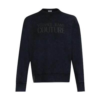 Versace Pullover Sweatshirt with Chest Logo Gray 71GAIP12-CFW0PBAW-805
