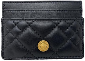 Versace Quilted Medusa Card Holder Black Versace Quilted Medusa Card Holder Black