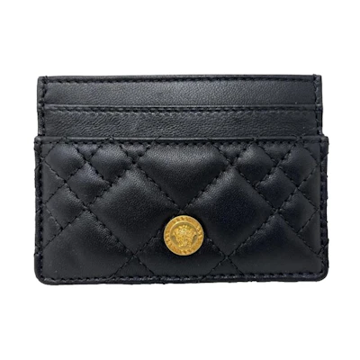 Versace Quilted Medusa Card Holder Black