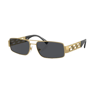 Versace Rectangle Logo Runway Sunglasses Gold (2257)