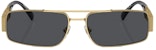 Versace Rectangle Logo Runway Sunglasses Gold (2257)