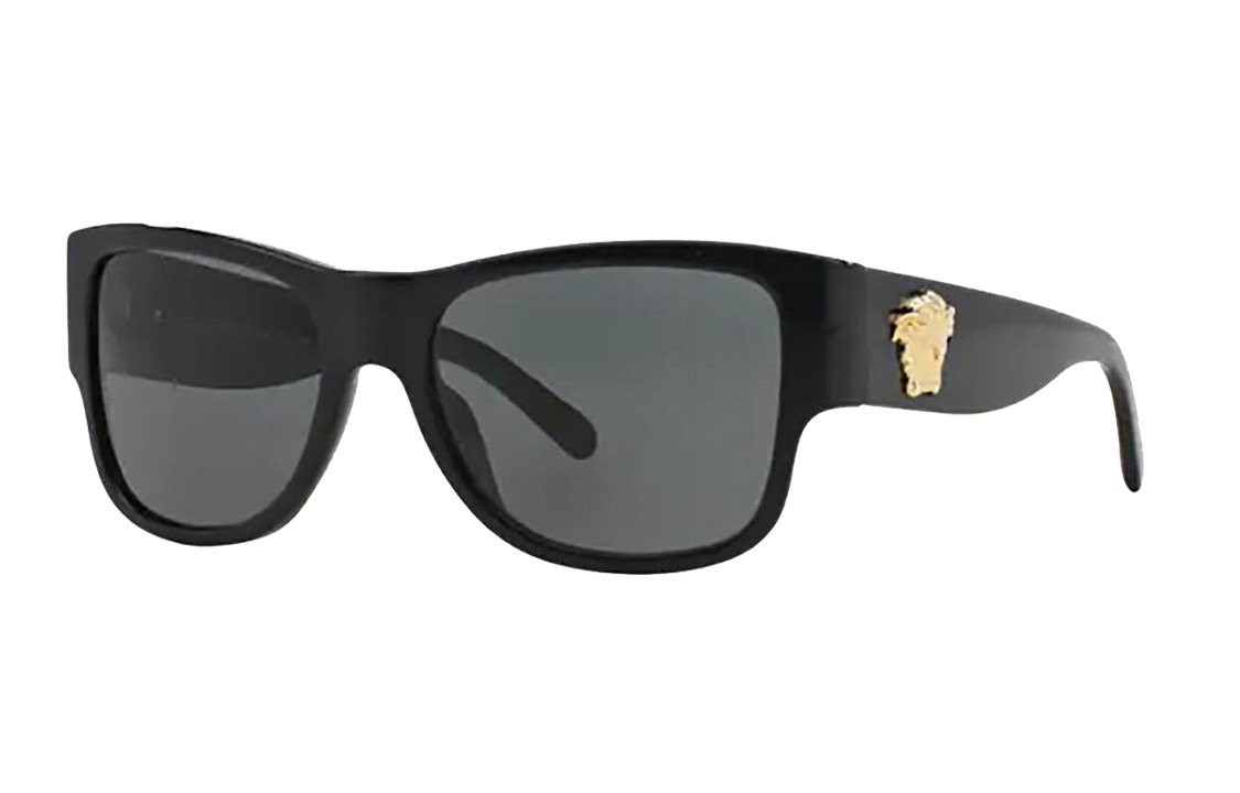 VERSACE Rectangular Sunglasses Black Unisex Couple Style VE4275GB187