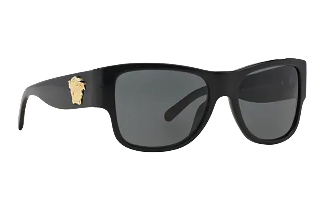 Lookbook 베르사체 사각 선글라스 블랙 유니섹스 커플 스타일 VE4275GB187