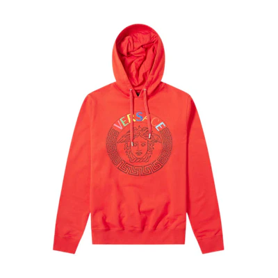 Versace Red Letter Print Long Sleeve Hoodie A83506-A227994-A041