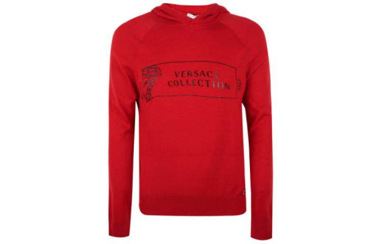 Versace Red Pullover Sweatshirt with Letter Print V700869-VK00335-V7034