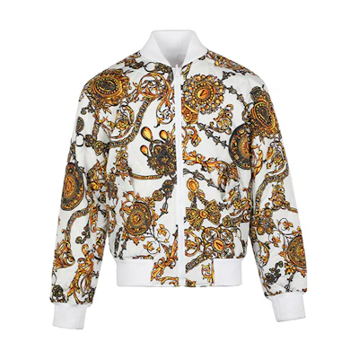 Versace Reversible Baroque Print Jacket White 71GAS407-CQS00-G03