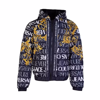 Versace Reversible Full-Zip Jacket with All-Over Logo Print 23AP104-10952-5598