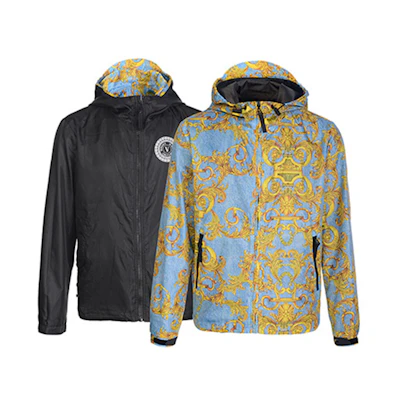 Versace Reversible Hooded Long Sleeve Jacket Blue Mens C1GZA908-25129-KG6
